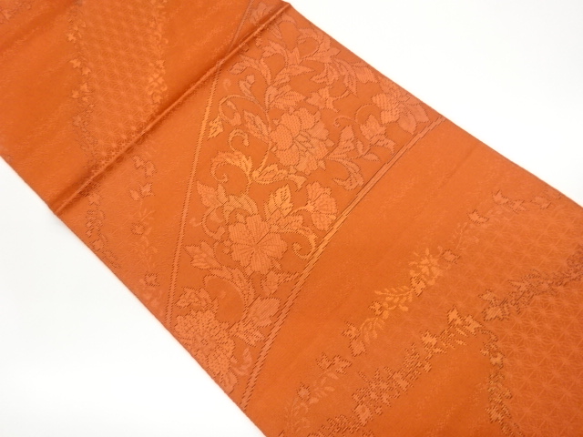 JAPANESE NAGOYA OBI / WOVEN FLOWER ARABESQUE